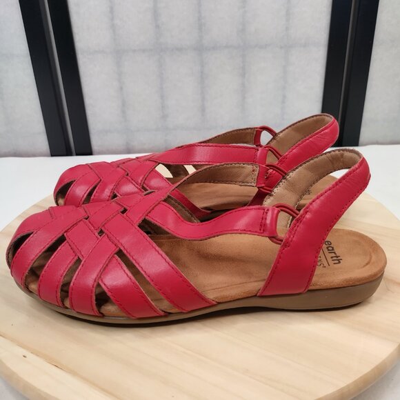 Earth Origins Berri Red Fisherman Strappy Slip-on Sandals Women US 9.5 - Picture 6 of 15